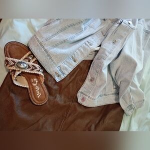 Syma Genuine Butter Soft Quality Leather Skirt Sz 18 Zero Flaws